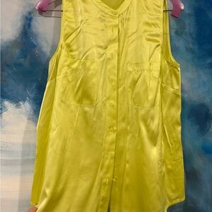 Antonio Melani Lime Green Sleeveless Satin Top